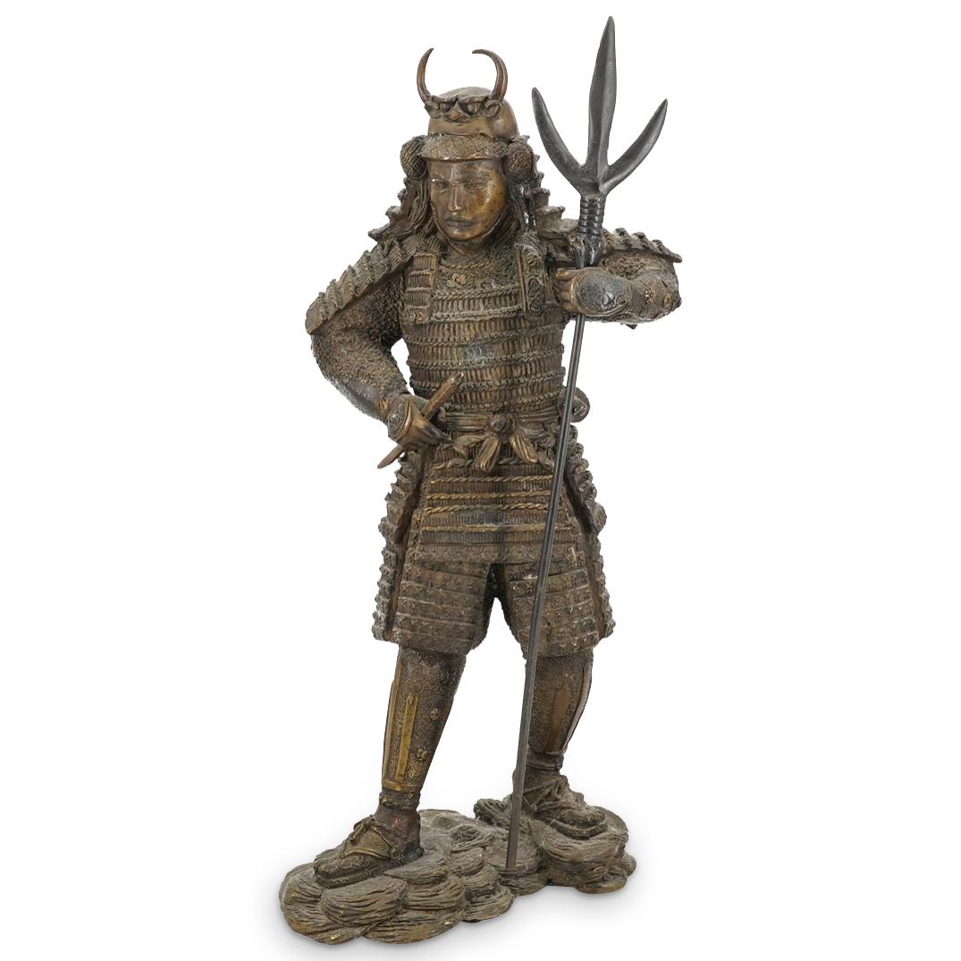 Japanese Meiji Bronze Samurai Sculpture (1 of 5)