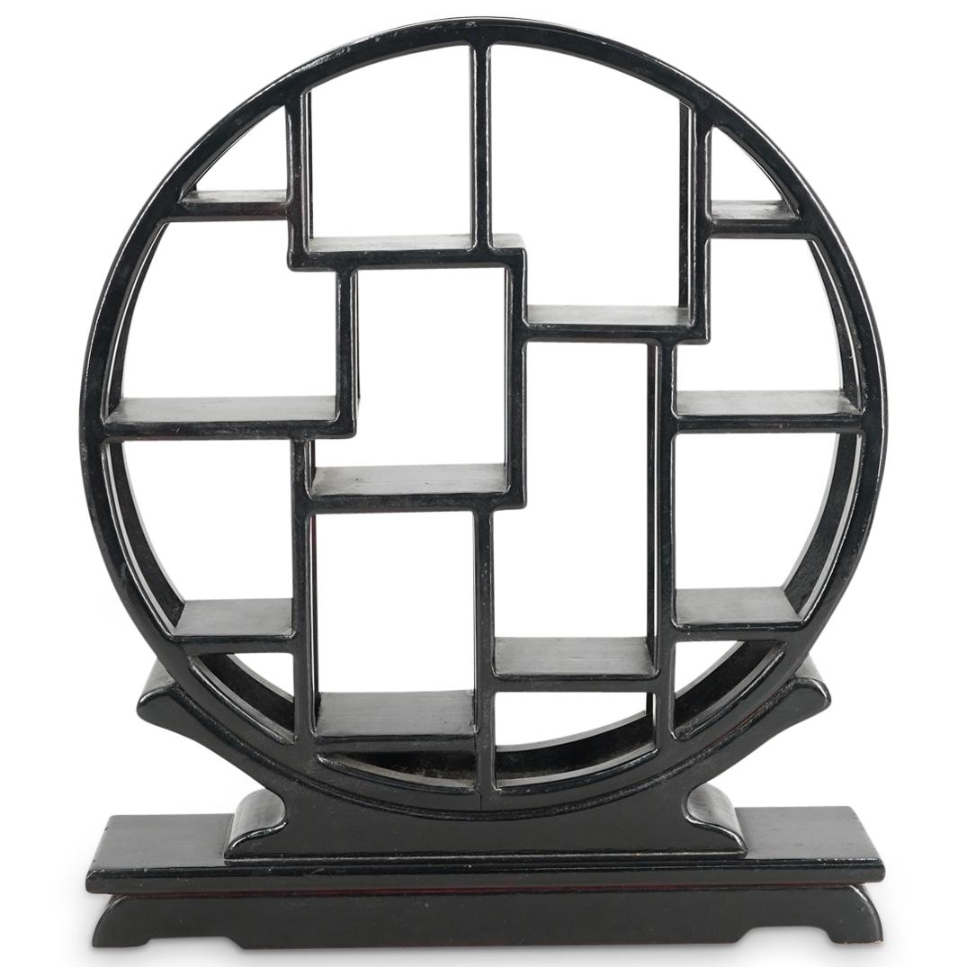 Vintage Chinese Wooden Round Snuff Bottle Display Shelf (1 of 3)