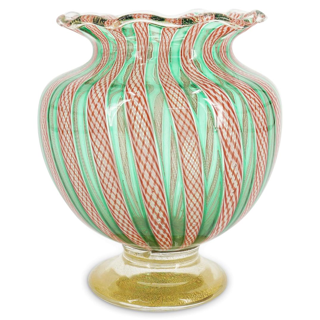 Vintage Murano Latticino Glass Vase (1 of 6)