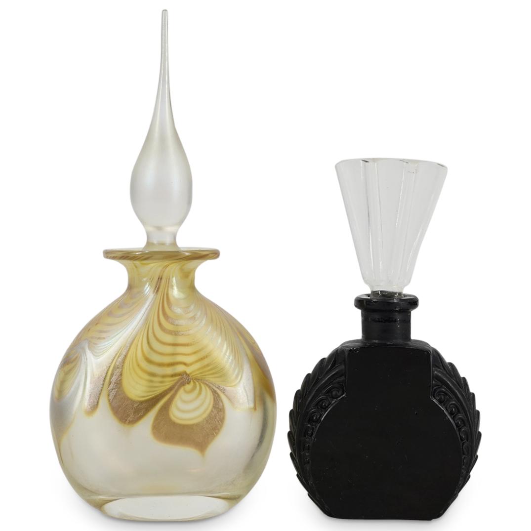 (2 Pc) Art Glass Perfume Bottles Set (1 of 7)