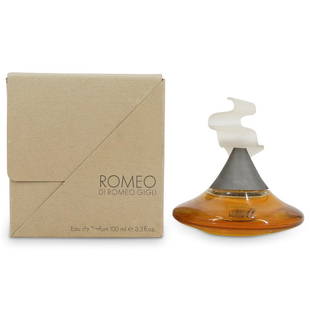 Romeo Gigli Perfume Bottle: DESCRIPTION: A Romeo Gigli eau de perfume scent bottle. CIRCA: 20th Century DIMENSIONS: H: 4". 100 ml. Have a similar item to sell? Contact: Info@Akibaantiques.com. CONDITION: Great condition. See lot