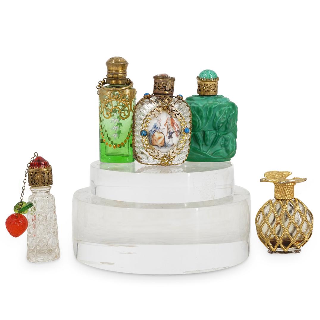 (5 Pc) Antique Miniature Scent Perfume Bottles Set (1 of 5)