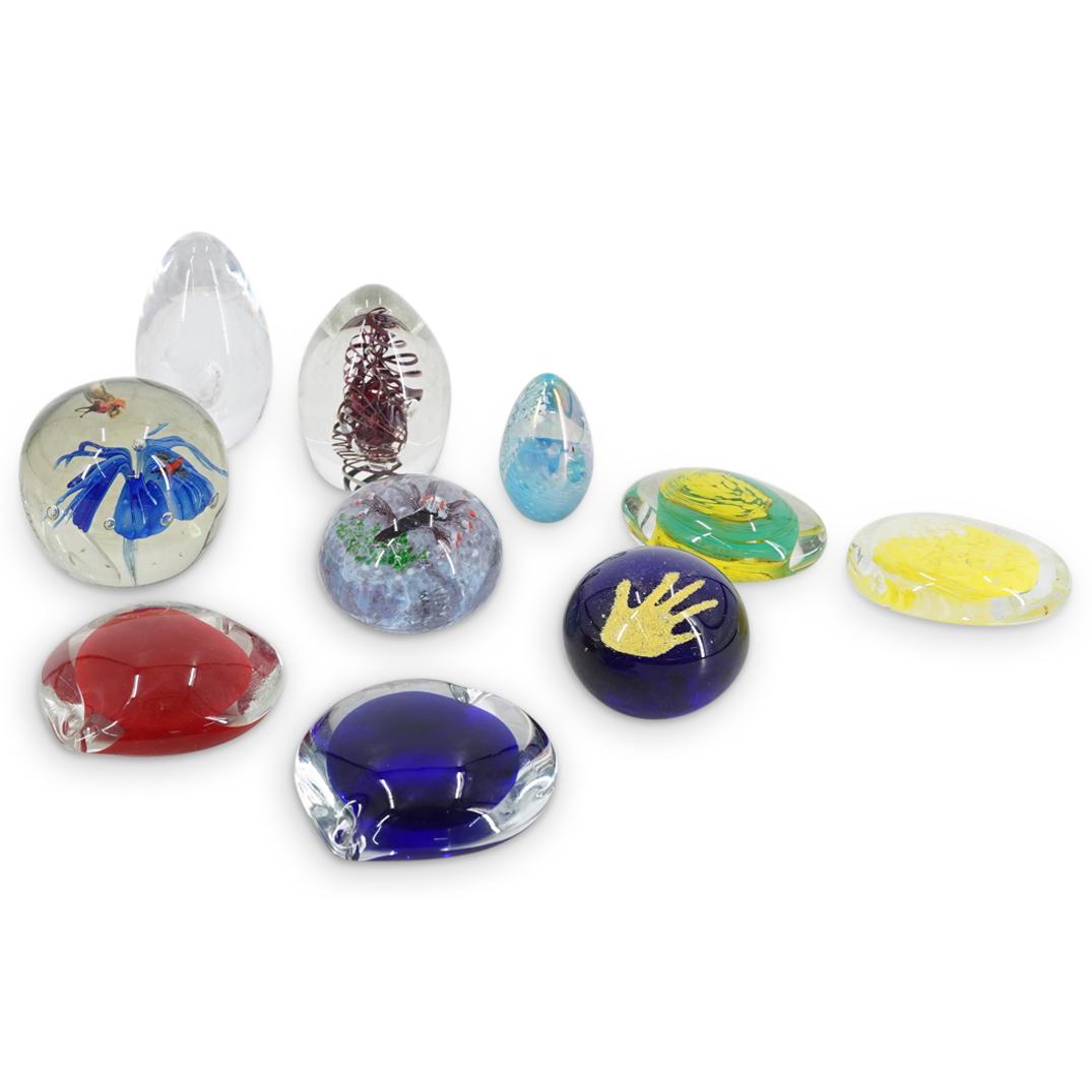 (10Pc) Art Glass Paperweight Collection (1 of 9)