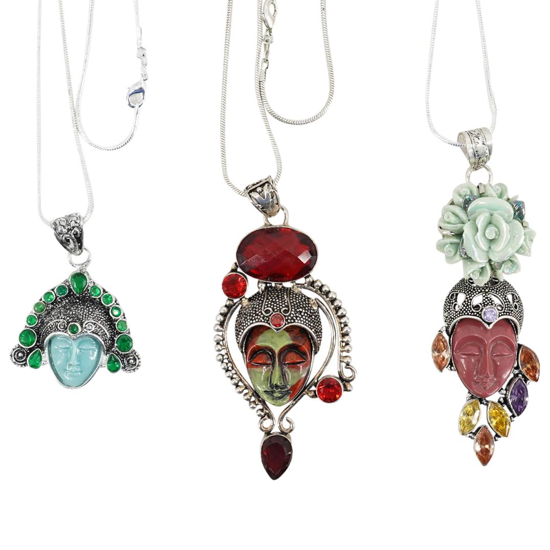 (3 Pc) Sajen Style Sterling Silver Necklaces (1 of 6)