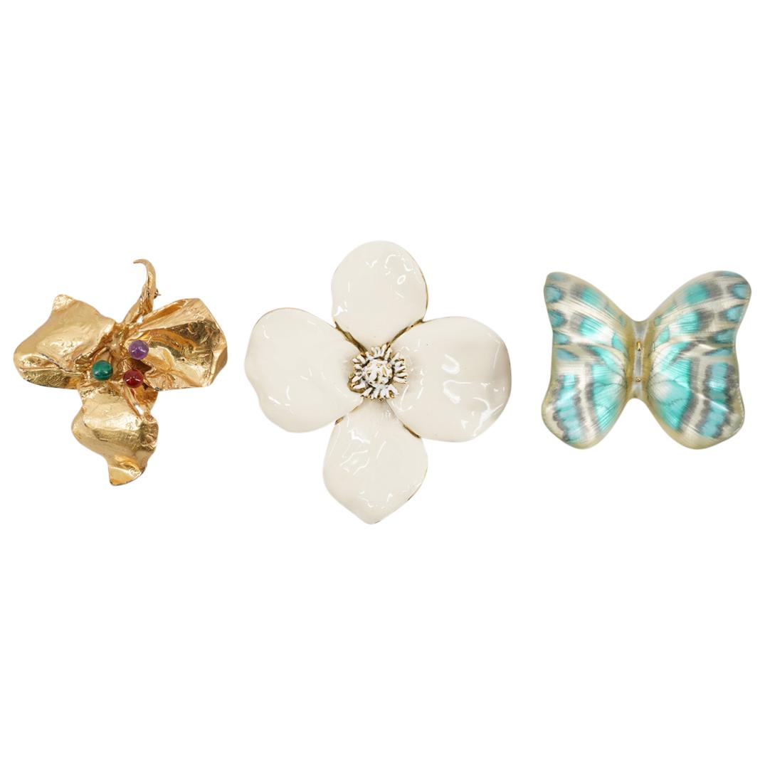 (3 Pc) Vintage Designer Fashion Brooches (1 of 7)