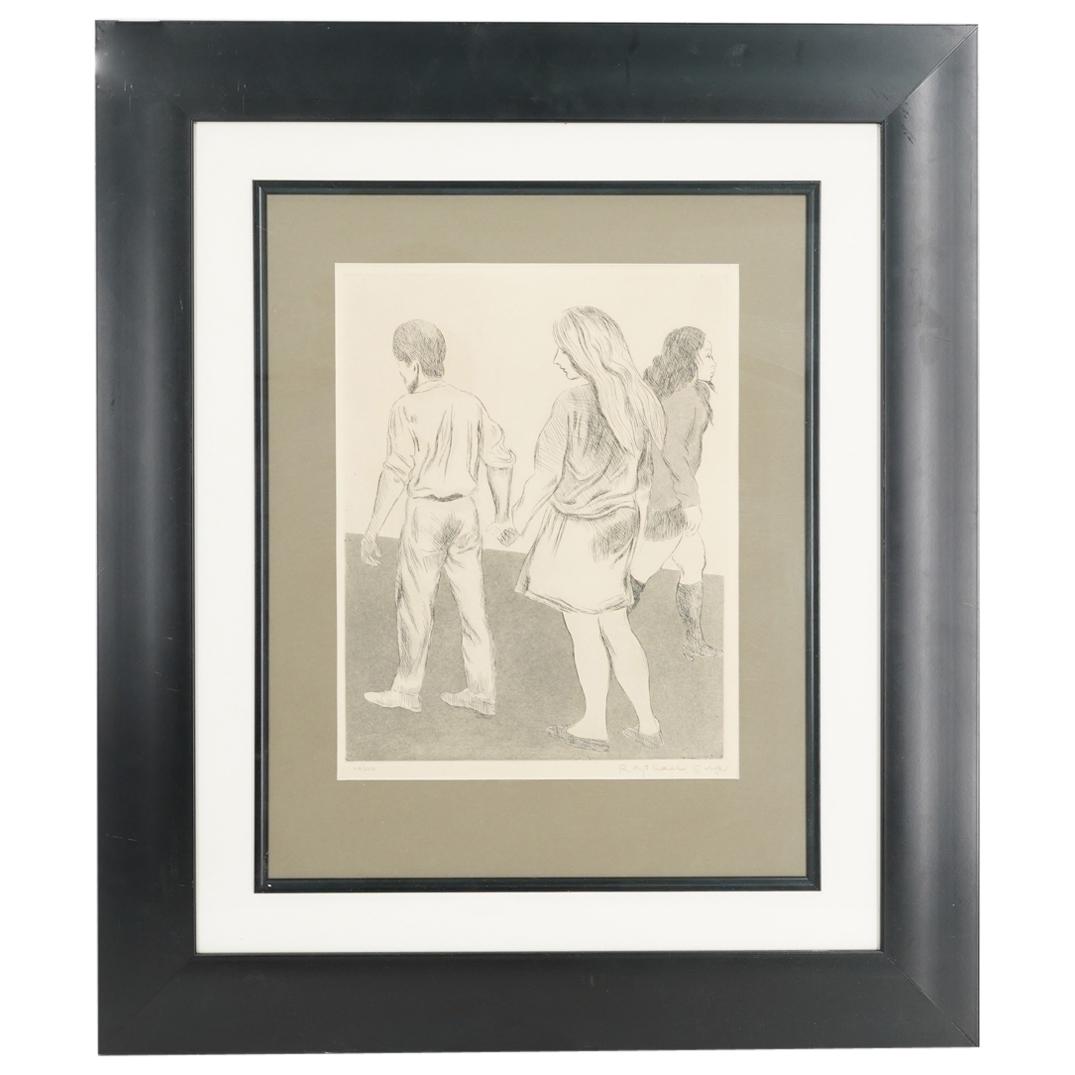 Raphael Soyer (American, 1899-1987) "Holding Hands" Etching 119/250 (1 of 6)