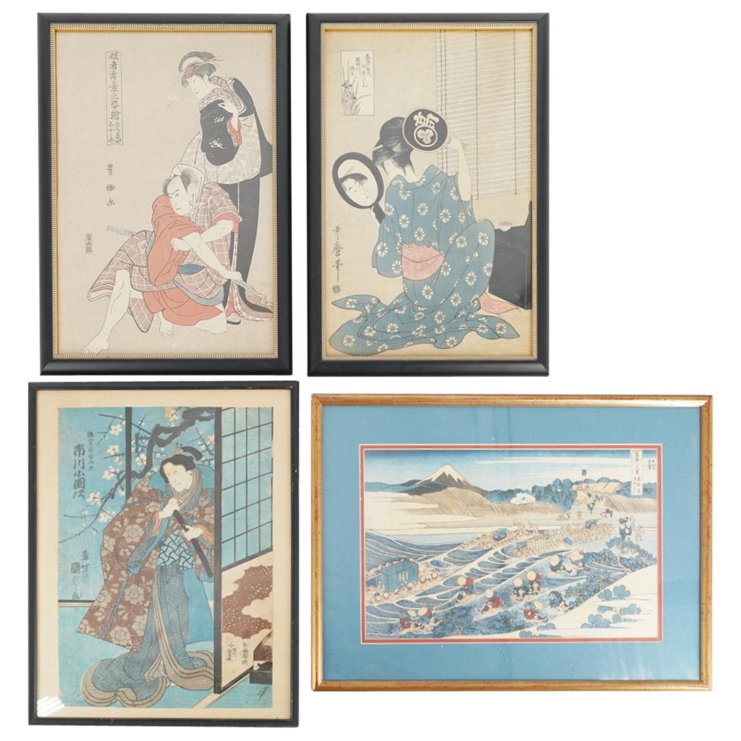(4 Pc) Japanese Ukiyo-e Prints (1 of 9)