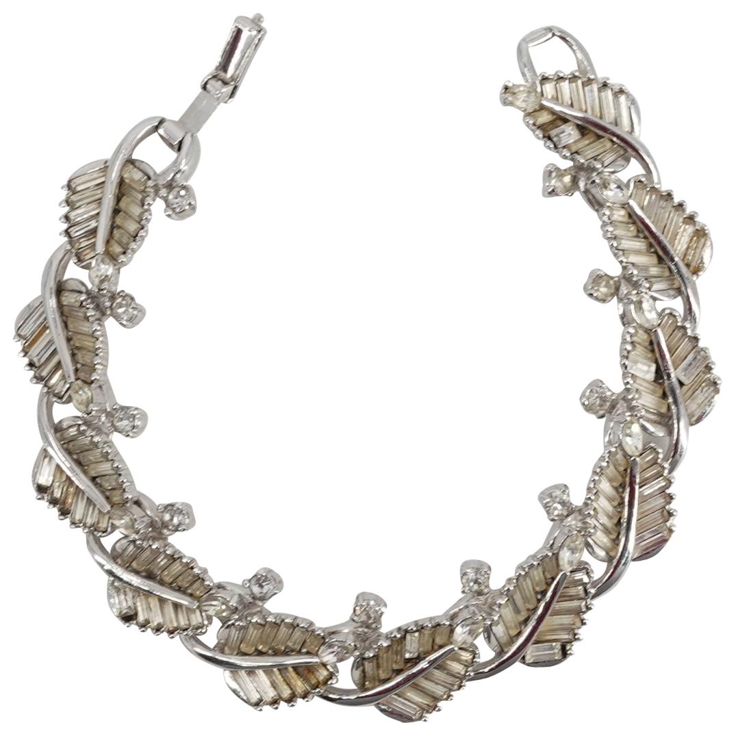 Vintage Pennino Rhodium Plated Rhinestones Bracelet (1 of 5)