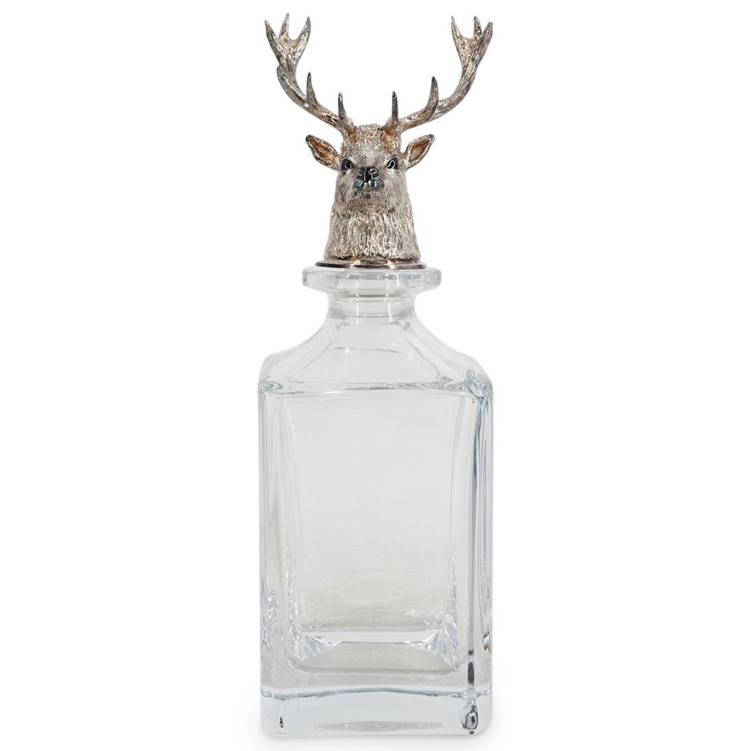 English Deakin & Francis By Dartington Crystal Decanter W/ Stag Head Stopper (1 of 8)
