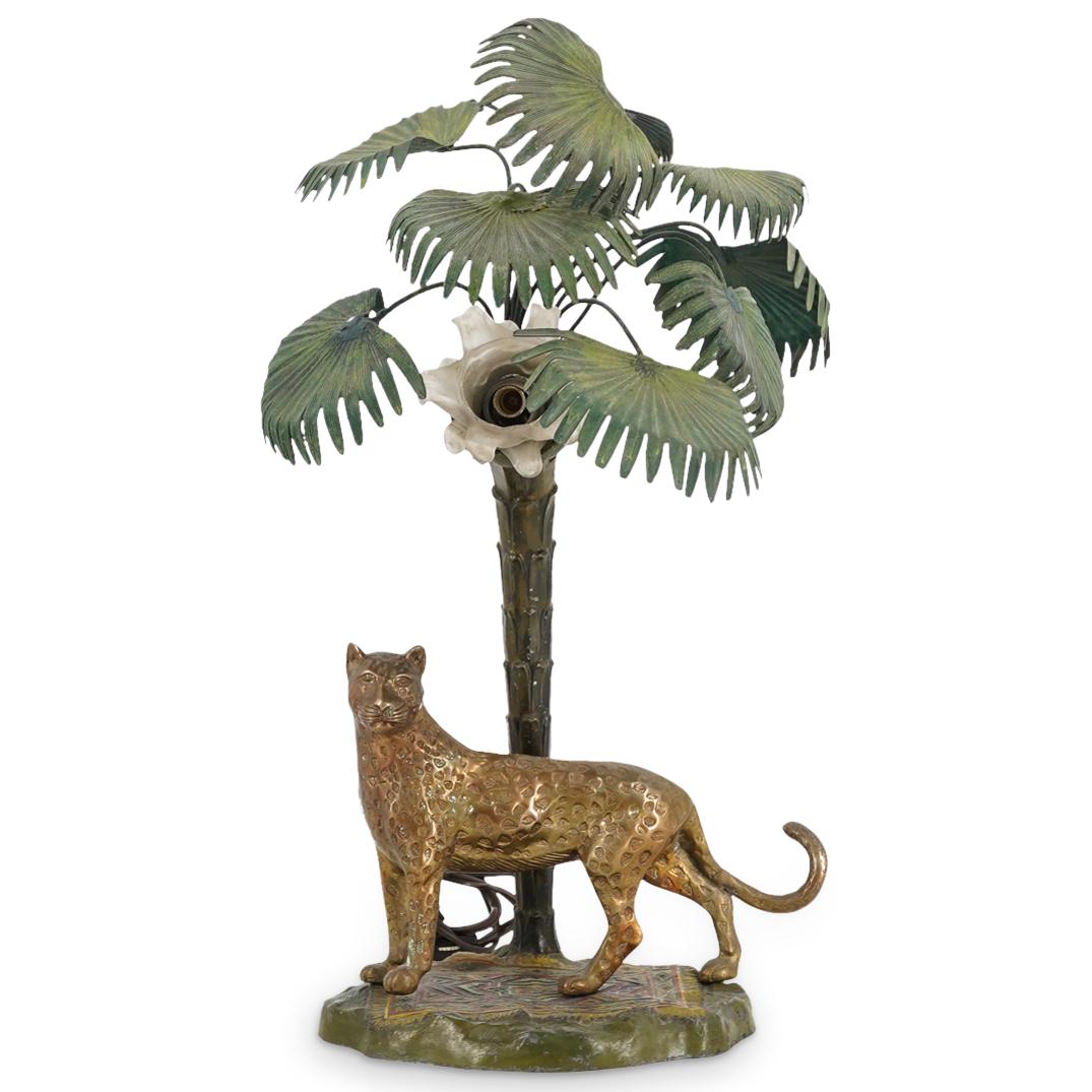 Figural Orientalist Cold Painted Spelter Lamp (1 of 10)