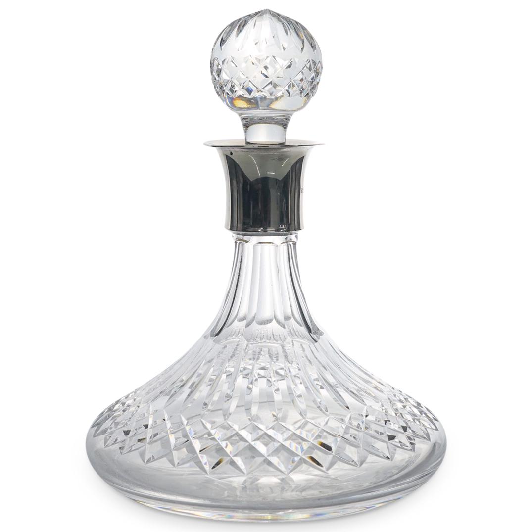 Irish Cut Crystal Decanter With Sterling Silver Collar (1 of 6)