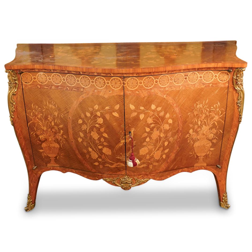 Italian Marquetry Wood Buffet Cabinet (1 of 9)