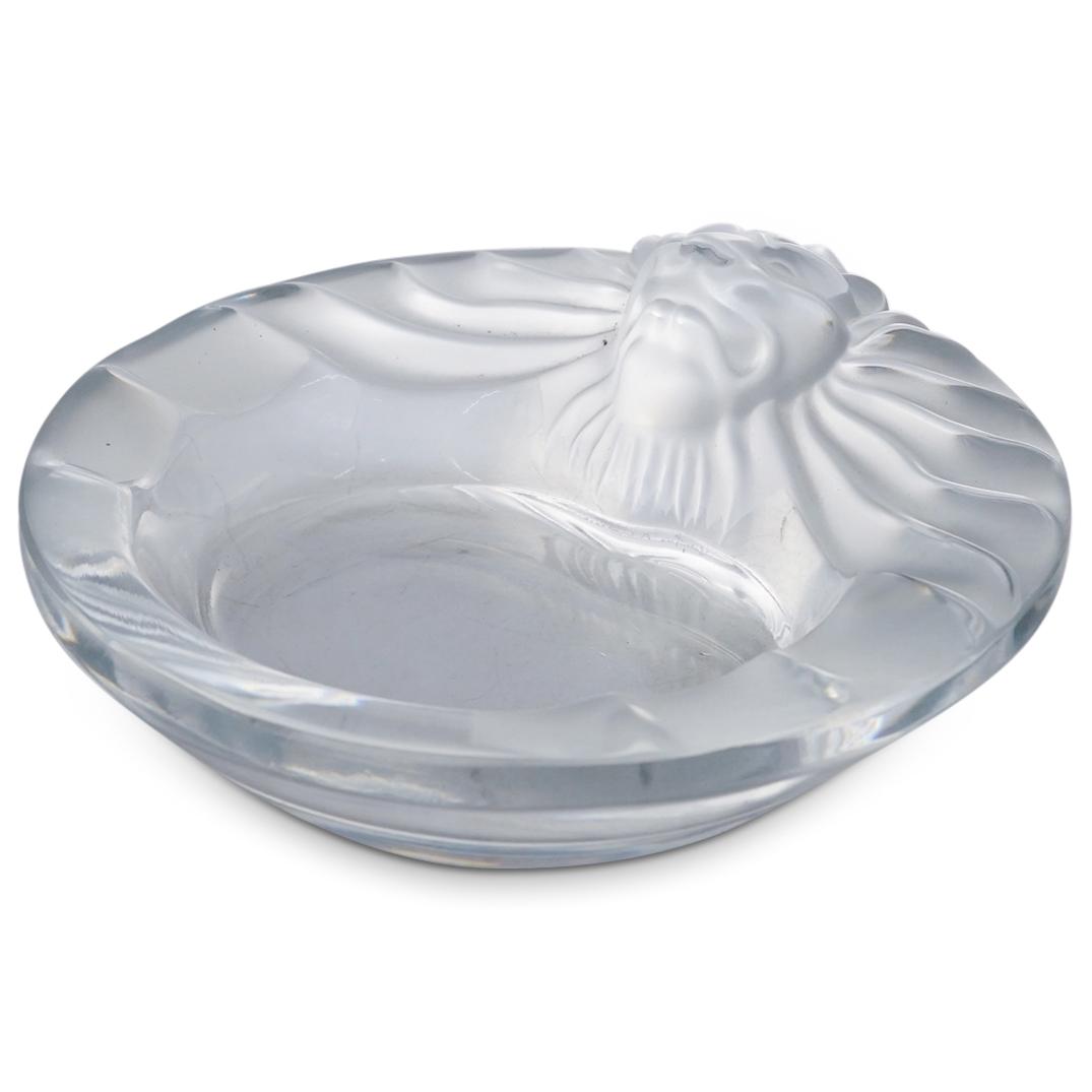 Lalique Lion Head Cut Crystal Ashtray (1 of 4)