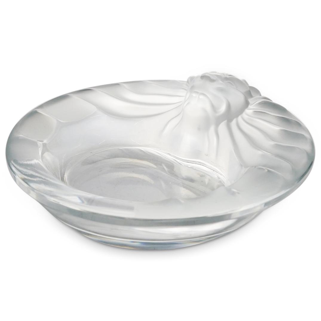 Lalique Lion Head Cut Crystal Ashtray (1 of 4)