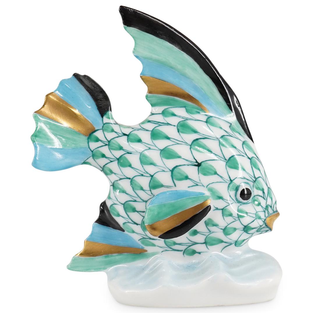 Herend Porcelain Green Fishnet Fish Figurine (1 of 3)