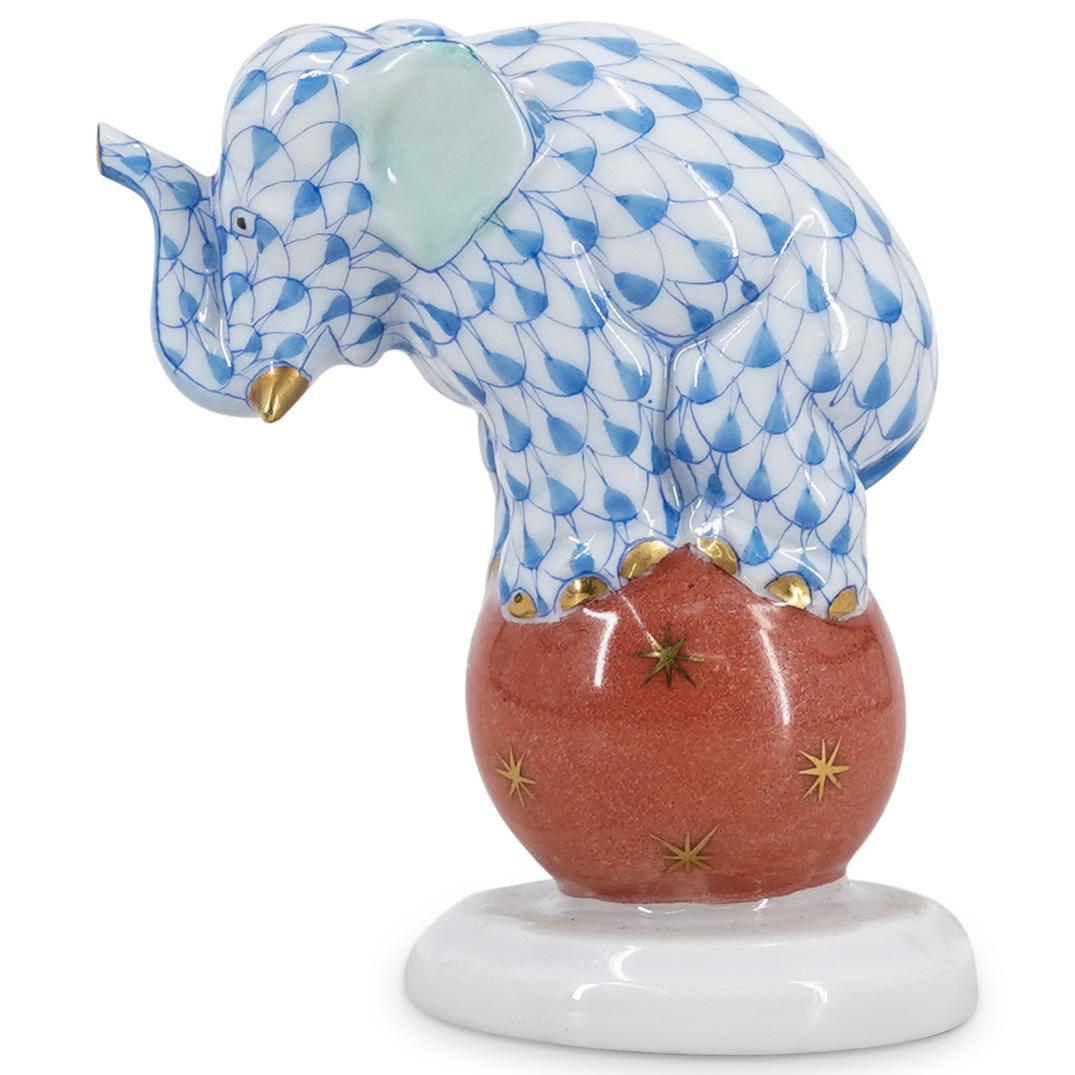Herend Fishnet Elephant On Ball (1 of 4)