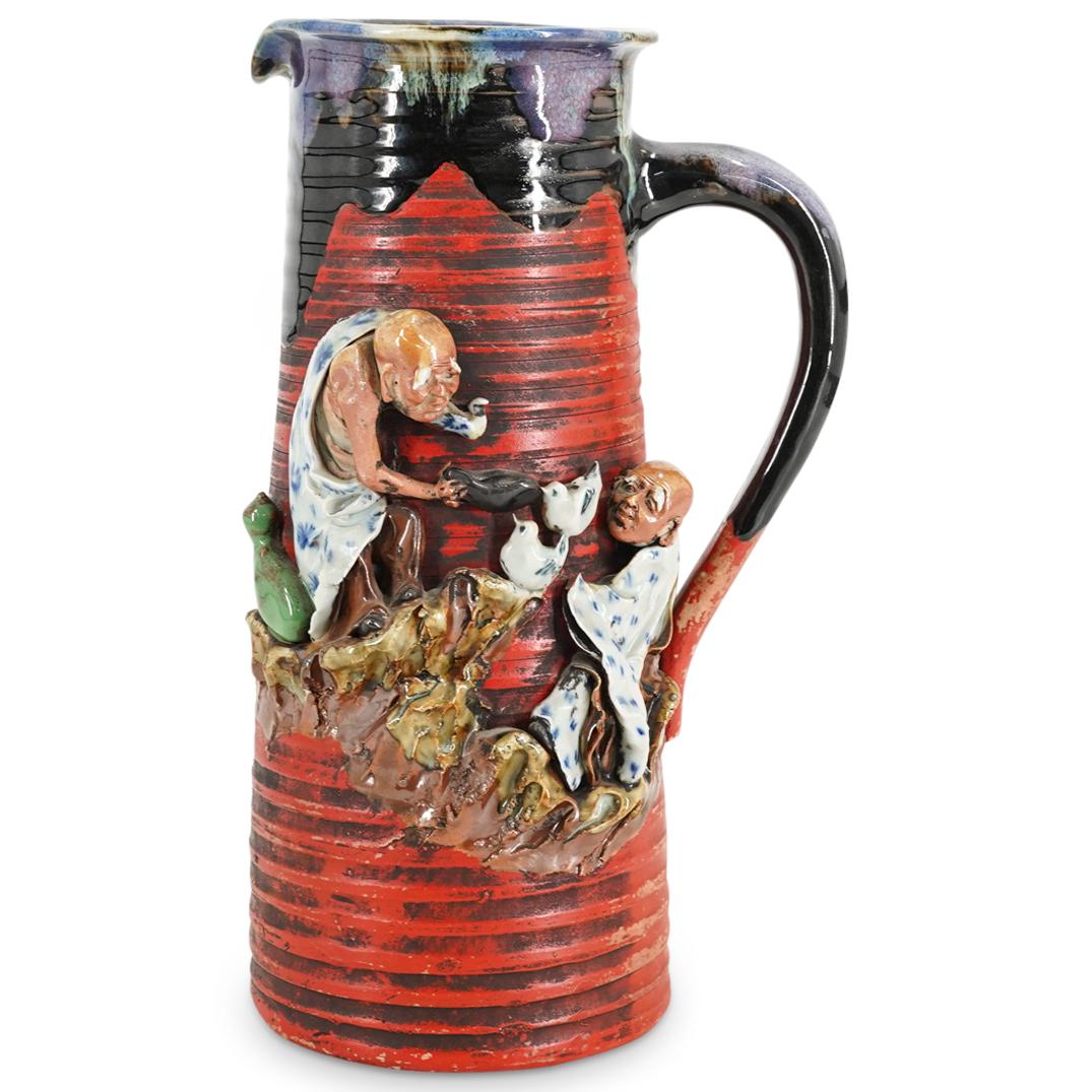 Vintage Japanese Sumida Gawa Pottery Pitcher (1 of 7)