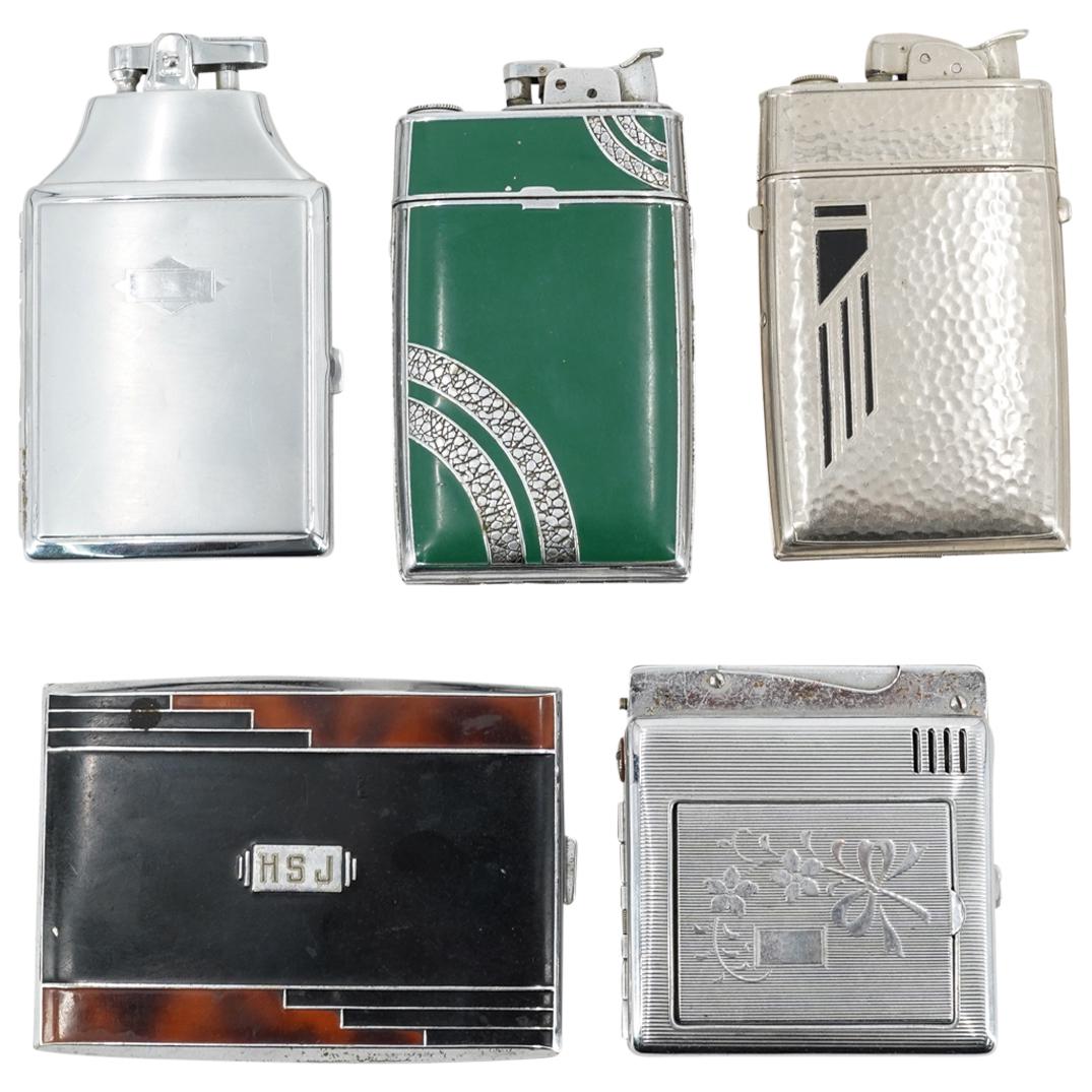 (5) Vintage Cigarette Cases W/ Attached Lighter (1 of 9)