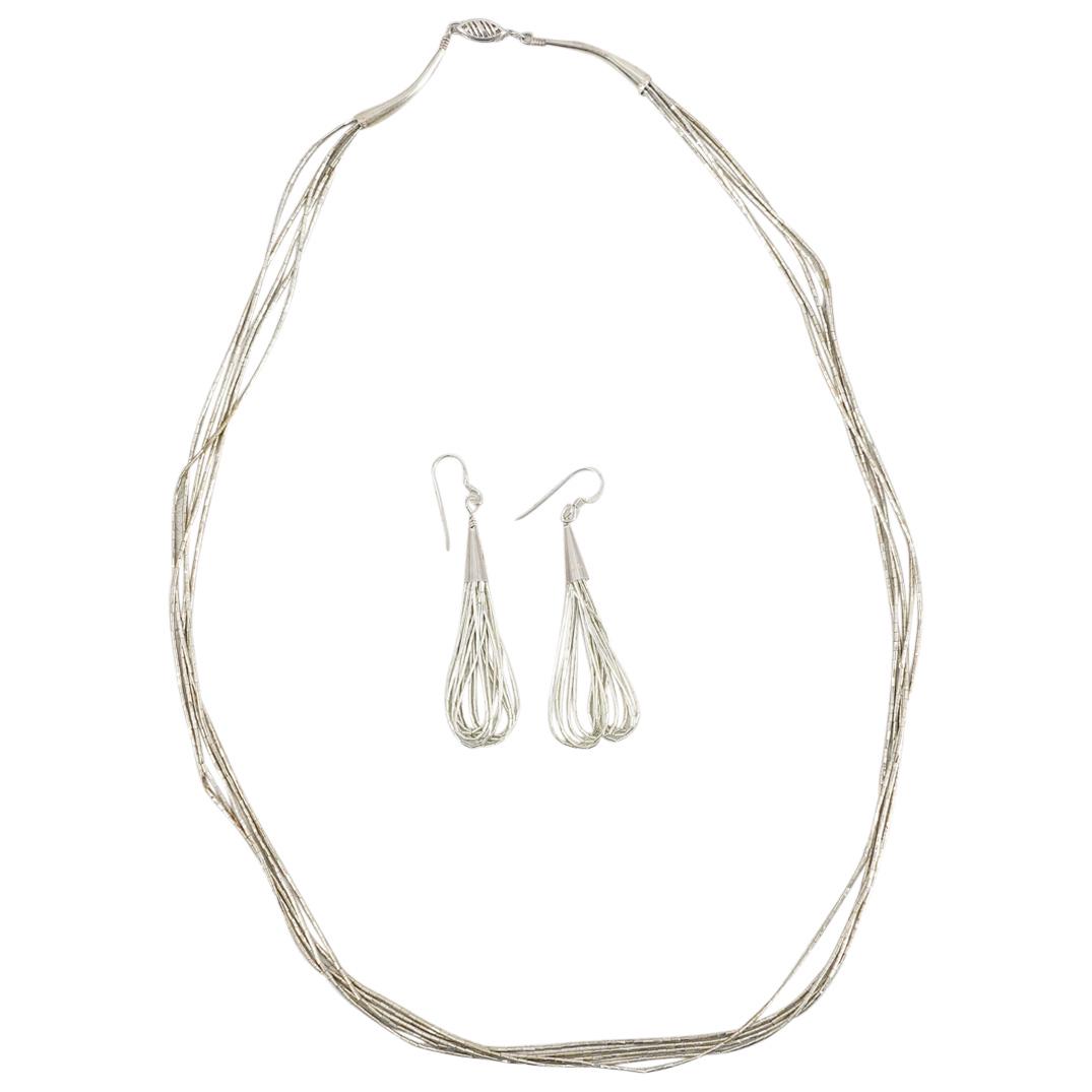 (2 Pc) Vintage Carolyn Pollack Sterling Silver Necklace & Earrings Set (1 of 3)