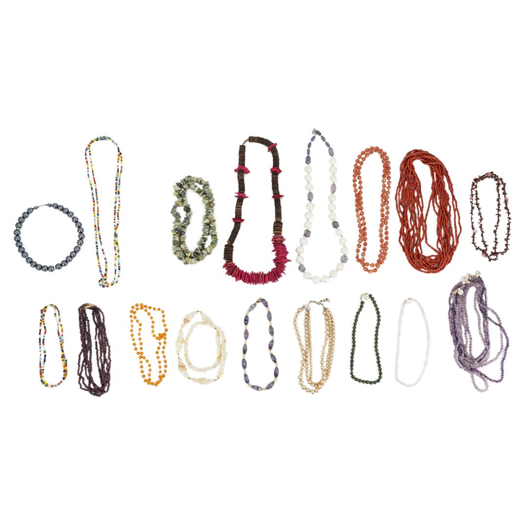 (33 Pc) Assorted Gemstone Beaded Jewelry Necklace Grouping Set (1 of 12)