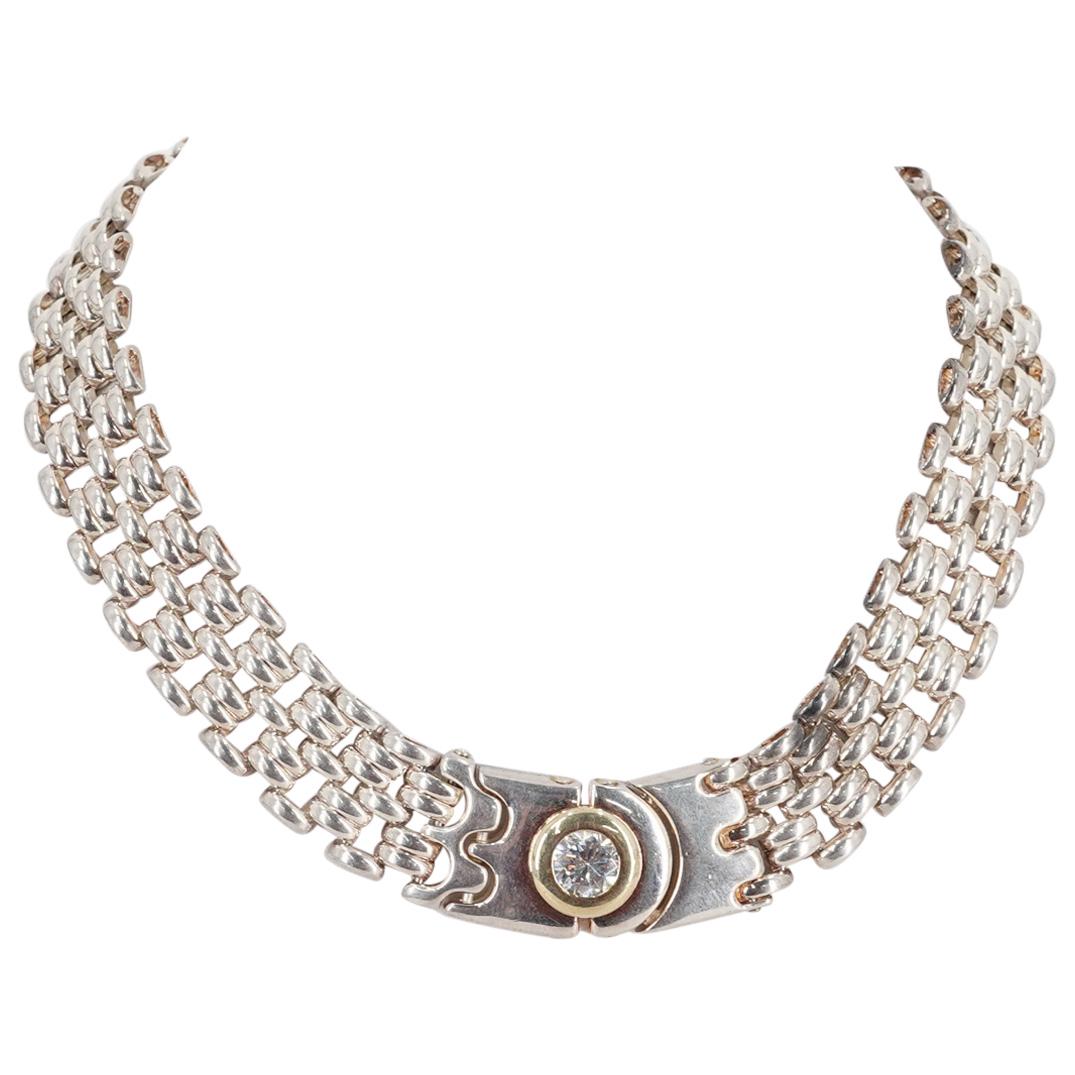Italian Unoaerre Sterling Silver Designer Necklace (1 of 5)