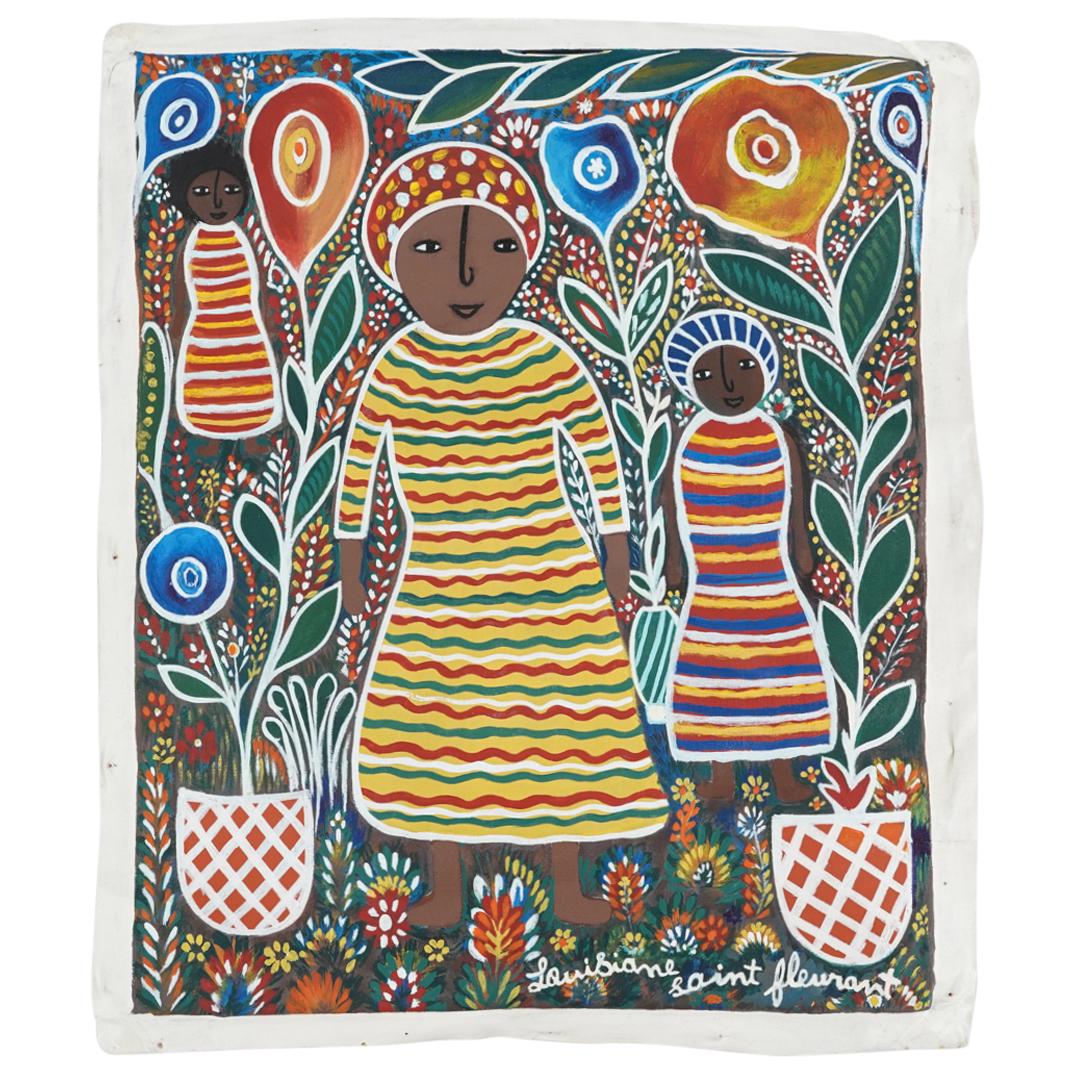 Signed Louisiane Saint Fleurant (1924-2005) Three Girls OOC (1 of 6)