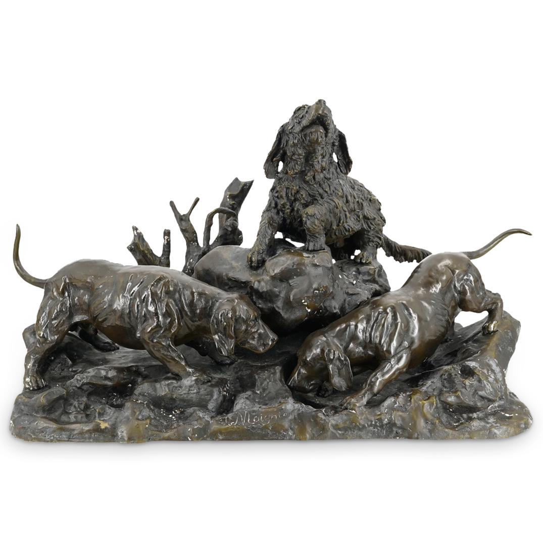 Jules Moigniez (French, 1835-1894) "Hunting Dogs" Bronze (1 of 8)