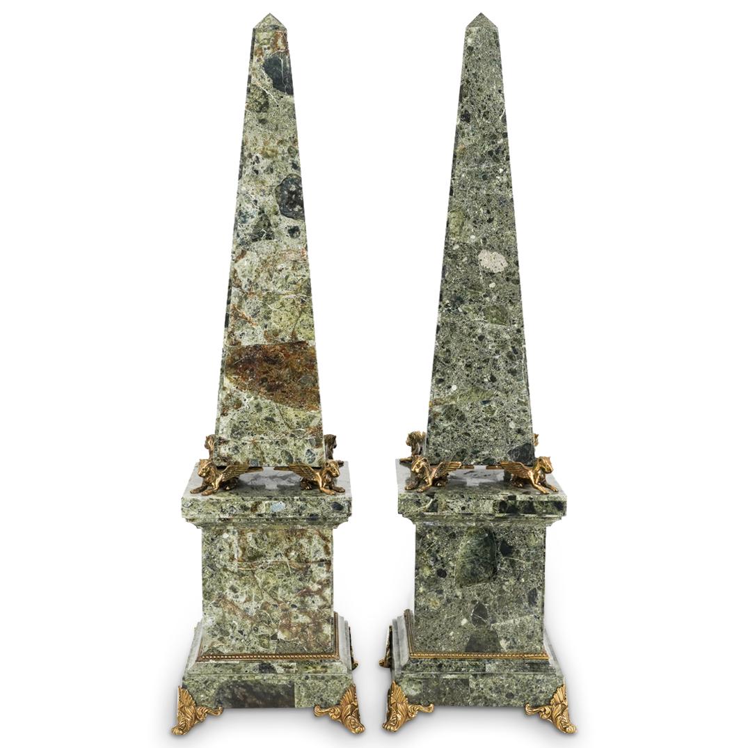 Pair of Maitland Smith Tessellated Obelisks (1 of 7)