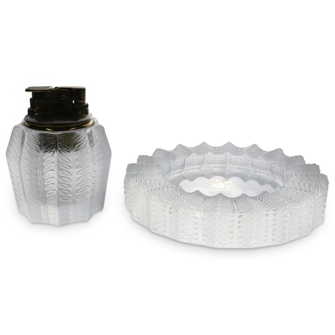 Lalique Crystal Lighter and Ashtray (1 of 10)