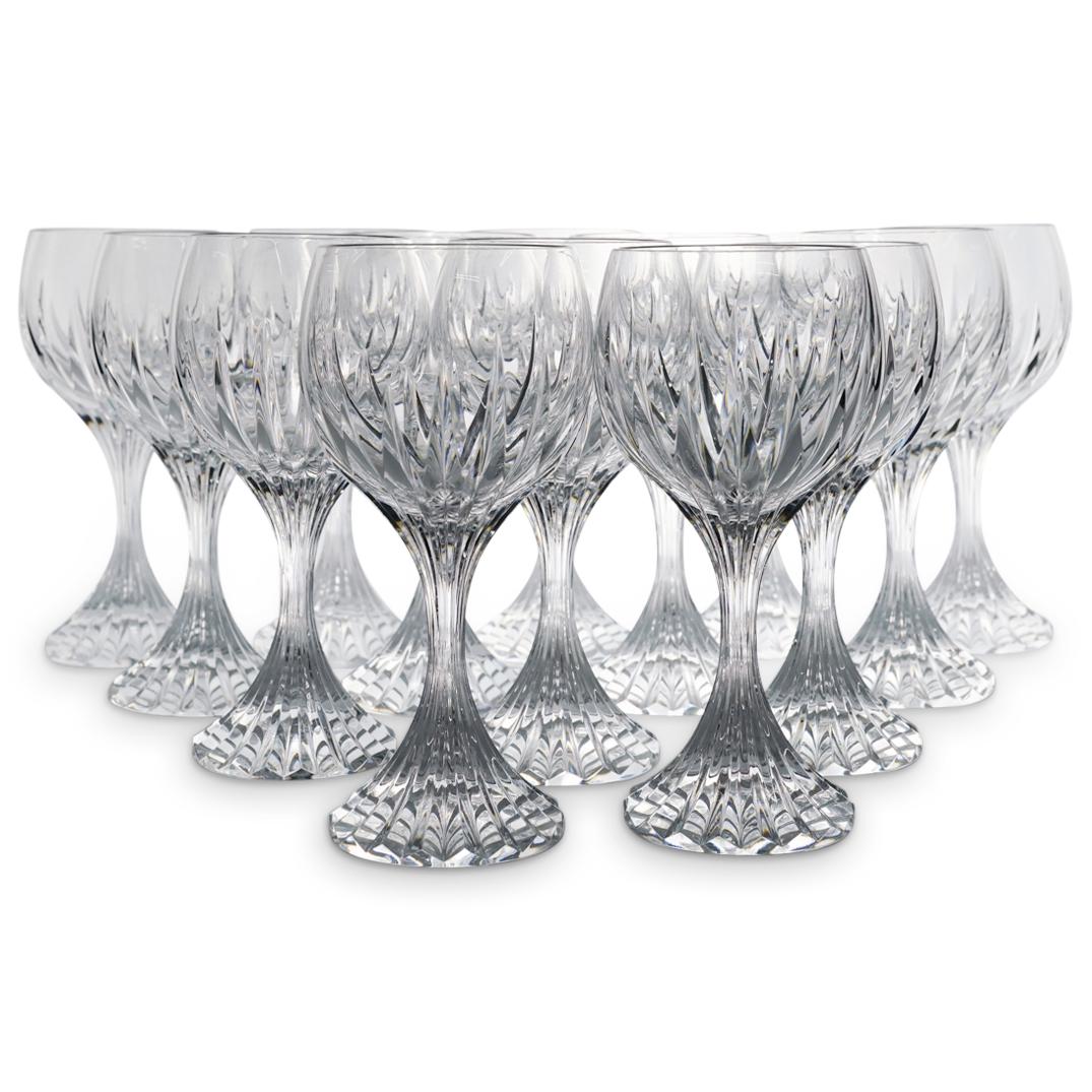 (14 Pc) Baccarat "Massena" Crystal Red Wine Stemware: DESCRIPTION: (14 Pc) Baccarat "Massena" Crystal Red Wine Stemware. Each piece is marked with Baccarat hallmark on underside. CIRCA: 20th Century ORIGIN: France DIMENSIONS: H: 7" D: 3.5" Have a similar
