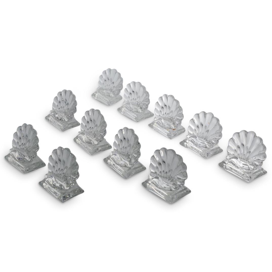 (11 Pc) Baccarat Crystal "Bambous" Card Holders Set (1 of 5)