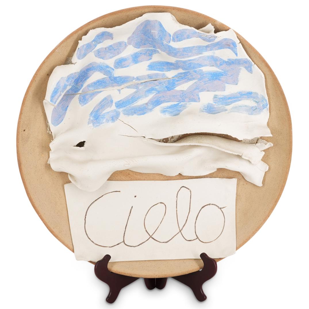 Bruno Gambone (Italian, 1936-2021) "Cielo" Sculptural Pottery Wall Plaque (1 of 6)