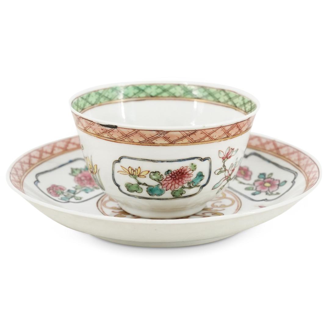 Antique Chinese Eggshell Porcelain Teacup & Saucer (1 of 5)