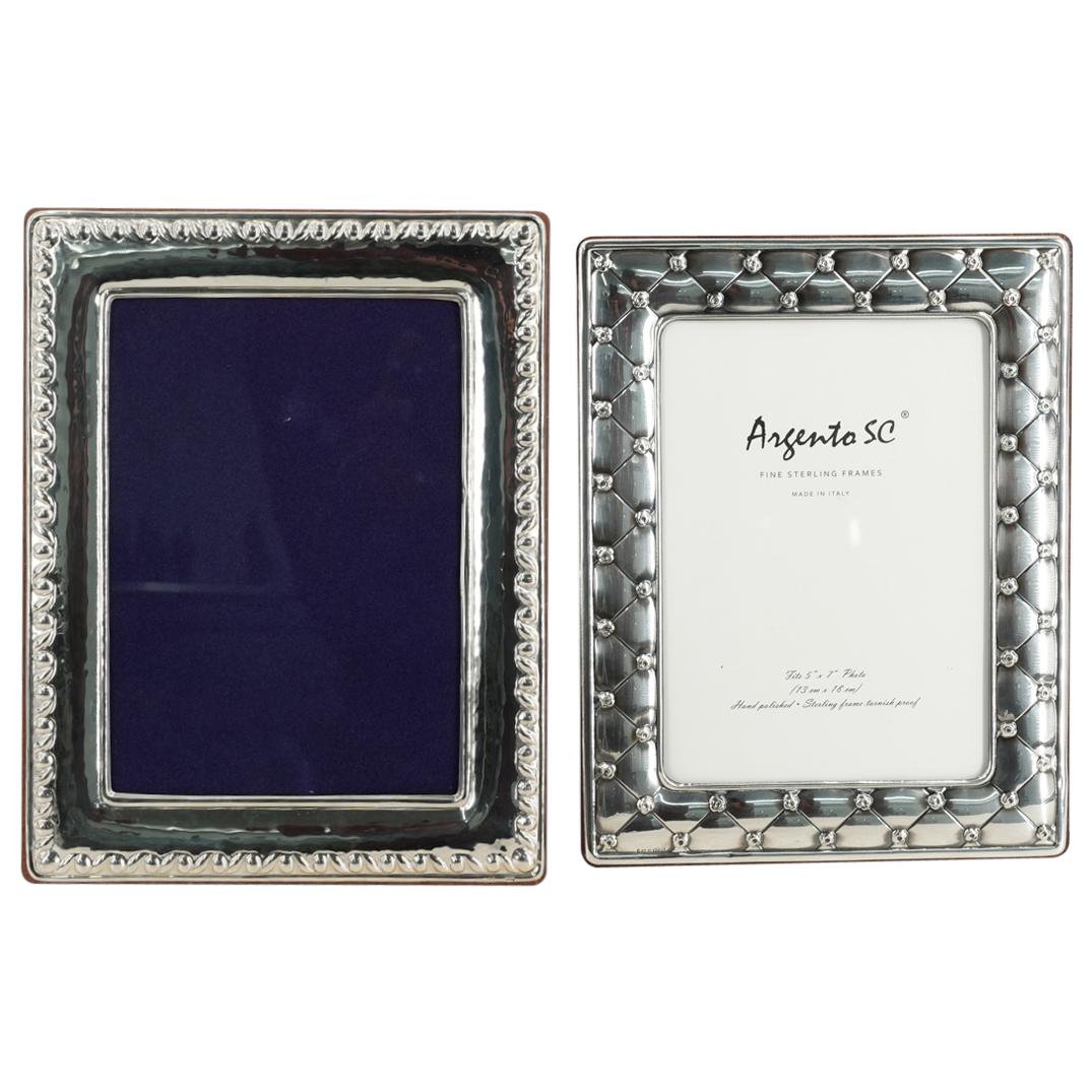(2 Pc) Italian Sterling Silver Picture Frames (1 of 8)