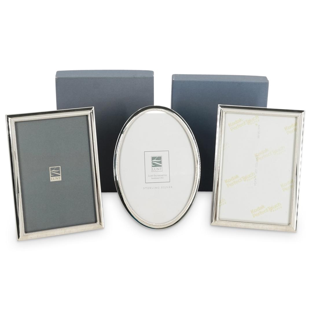 (3 Pc) Lunt Sterling Silver Picture Frames With Original Boxes (1 of 5)