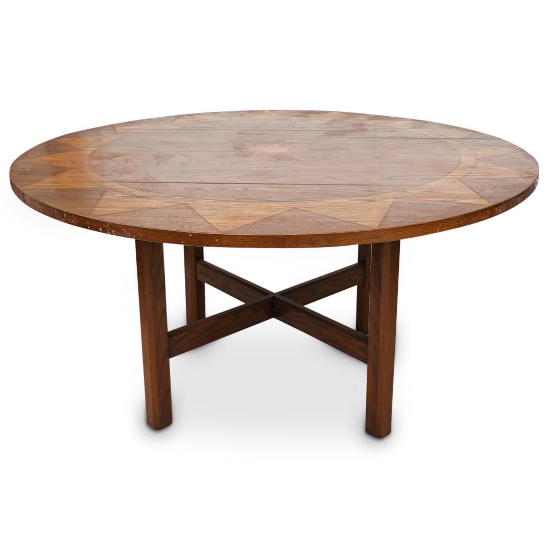 Vintage Mission Style Geometric Round Table (1 of 6)