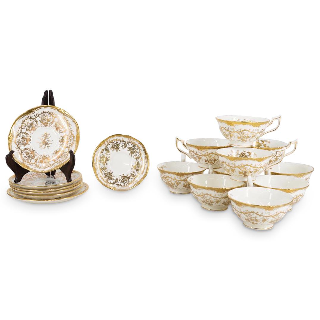 (18 Pc) Coalport England "Kings Plate" Porcelain Set (1 of 6)