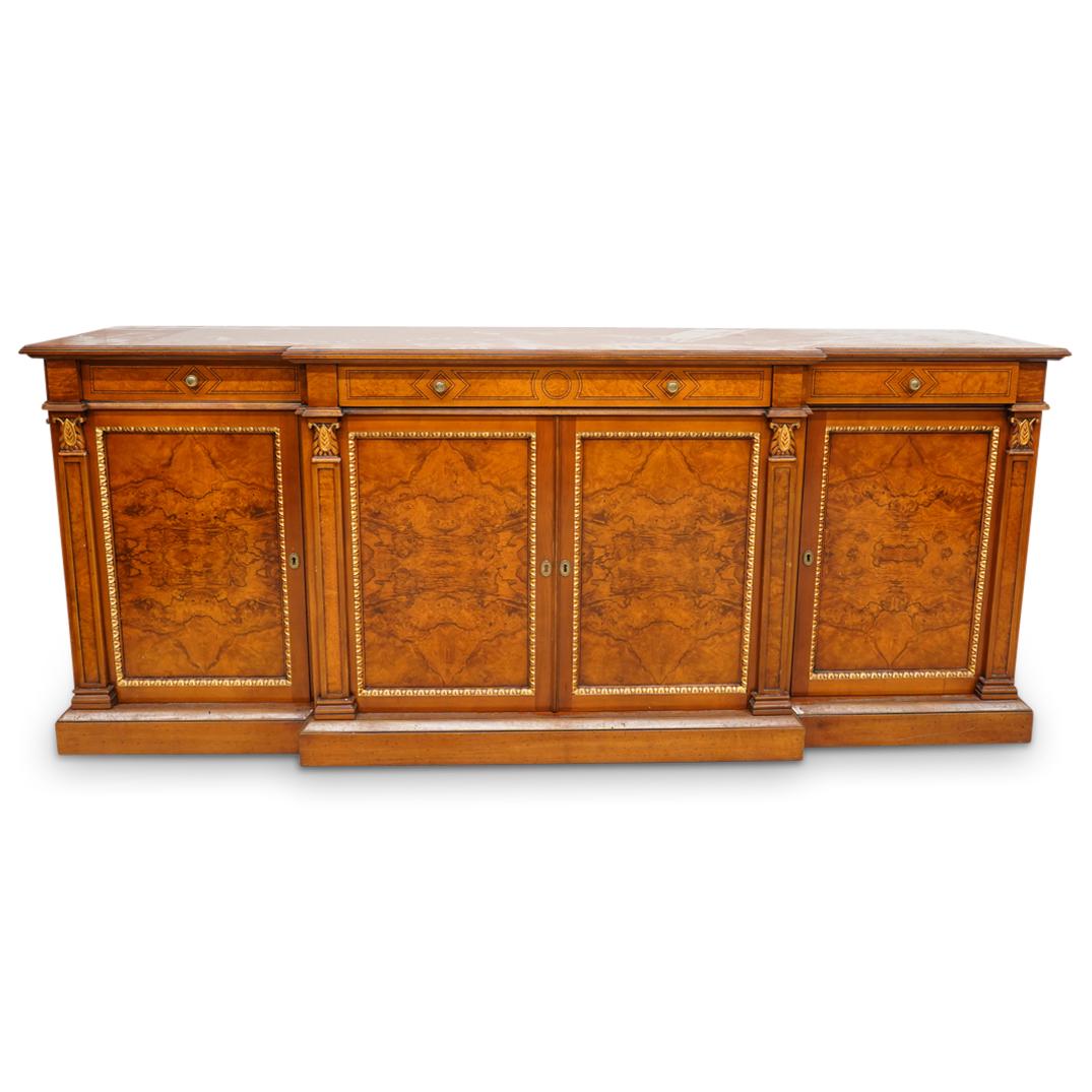 Italian Burlwood & Parquetry Breakfront Credenza (1 of 12)