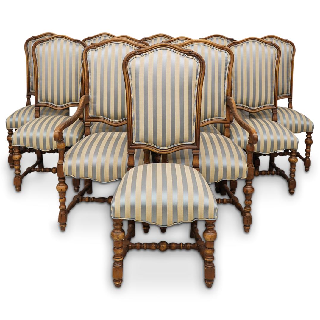 (12Pc) French Wood Dining Chair Set (1 of 9)