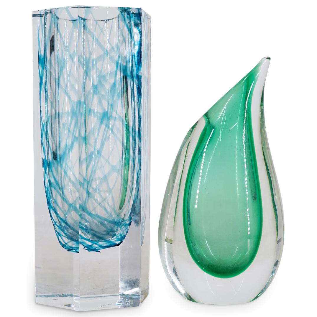 (2Pc) Luigi Onesto Murano Glass & Kosta Boda Glass Sommerso Vases (1 of 6)