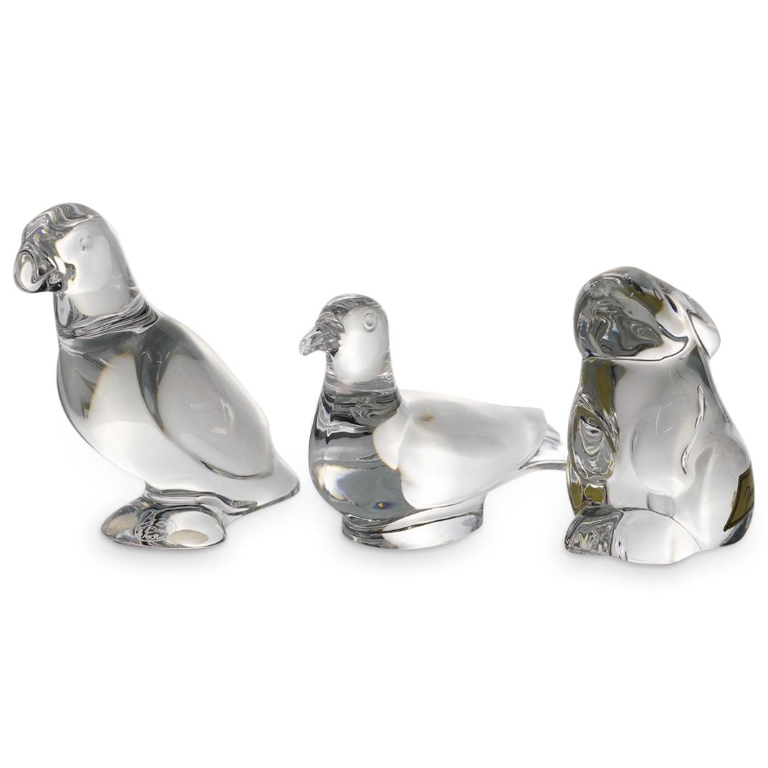 (3 Pc) French Baccarat Crystal Glass Animal Figurines (1 of 4)