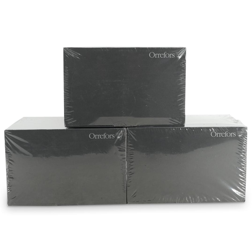 (3 Pc) Orrefors Lars Hellsten Corona Vase Sealed In Box (1 of 4)