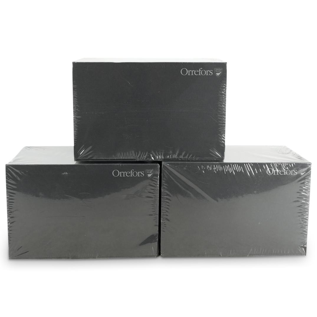 (3 Pc) Orrefors Lars Hellsten Corona Vase Sealed In Box (1 of 3)