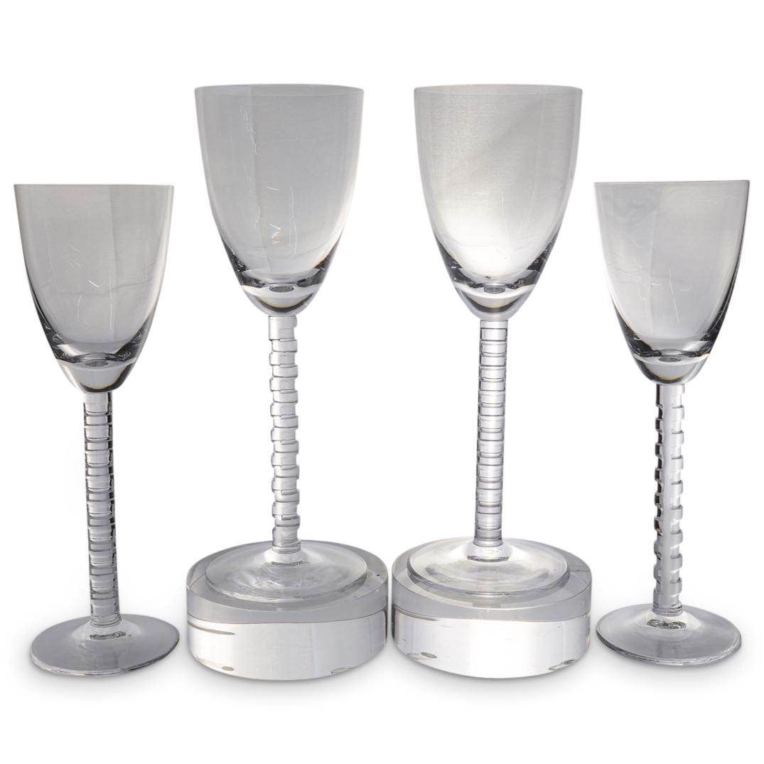 (4Pc) Cristal de Sevres "Totem" Crystal Water Goblets (1 of 8)