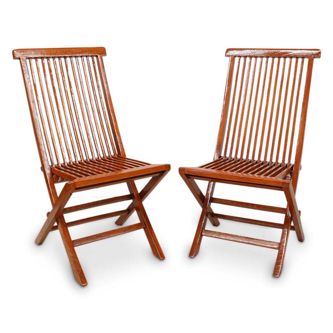 Pair of Nautical Adirondack Style Folding Chairs (1 of 7)