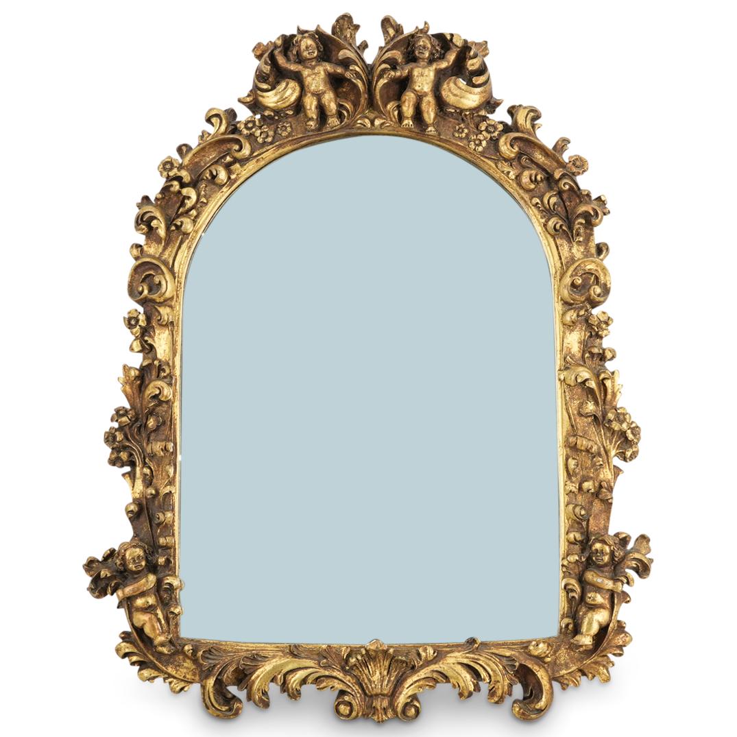 Italian Gilt Carved Figural Vanity Mirror (1 of 5)