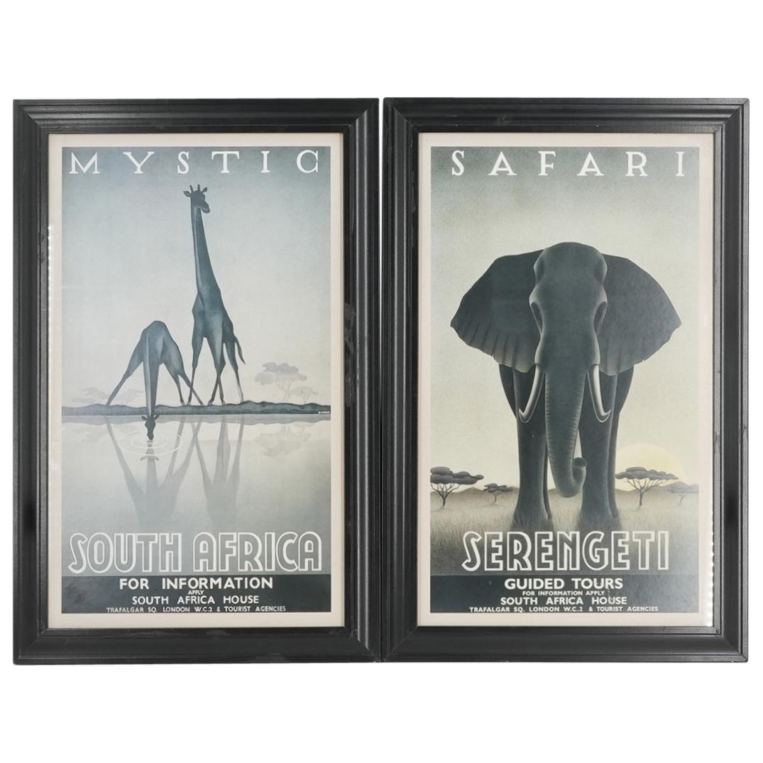 (2Pc) Pair of African Animal Travel Posters by Gayle Ullmann (1 of 6)