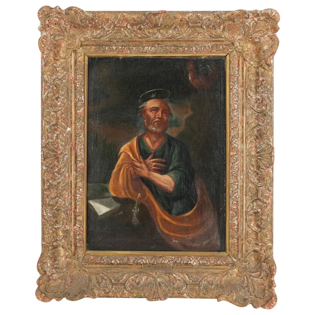 Manner of Jusepe de Ribera (Spanish, 1588-1652) Oil on Canvas Painting (1 of 7)