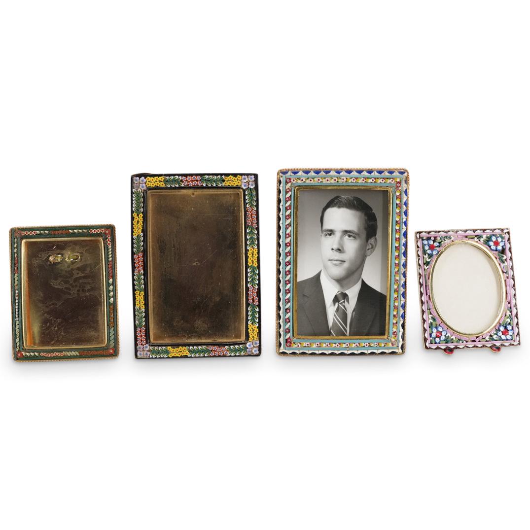 (4 Pc) Italian Micro Mosaic Miniature Photograph Frames (1 of 6)