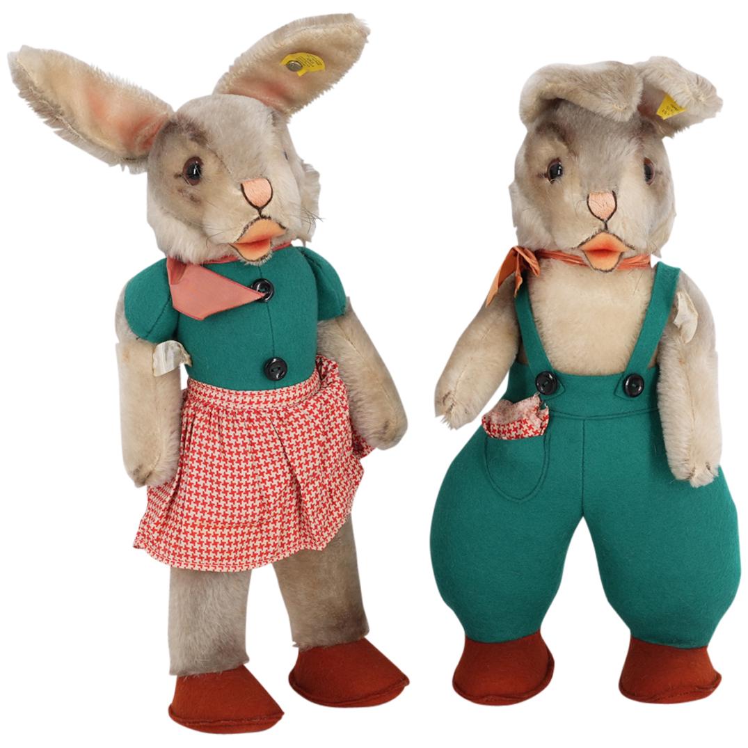 (2 Pc) German 1950s Steiff Original Stuffed Animal Toys (1 of 8)